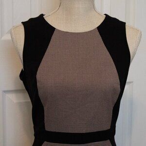 Ann Taylor Sleeveless Plaid & Black Classic Business Dress Petite